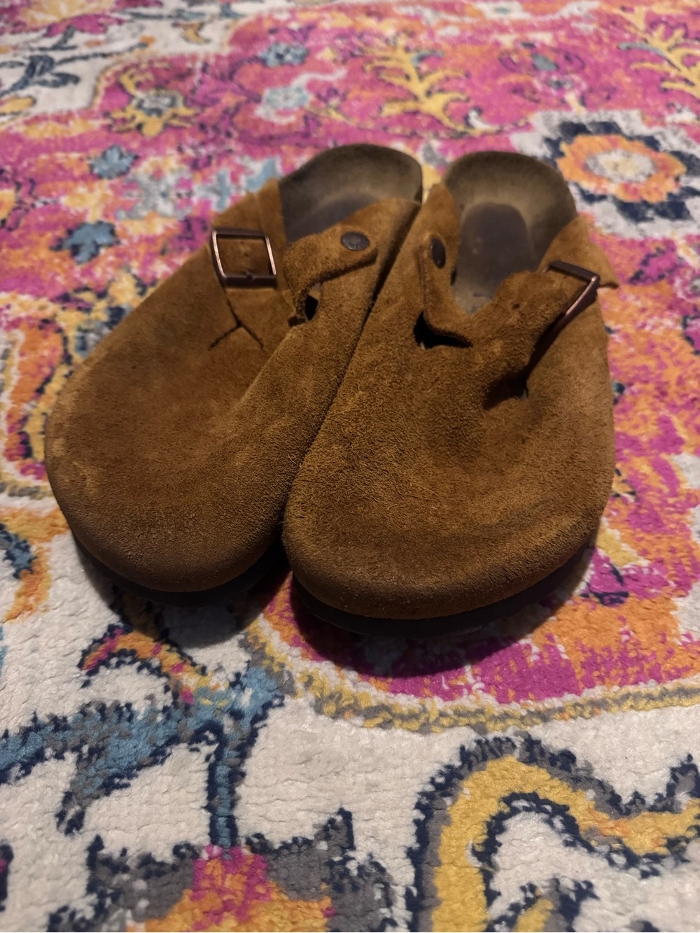 Men's Birkenstock Suede Slip-On Clogs in Brown